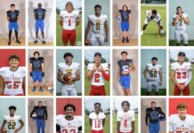 a collage of football players in different uniforms